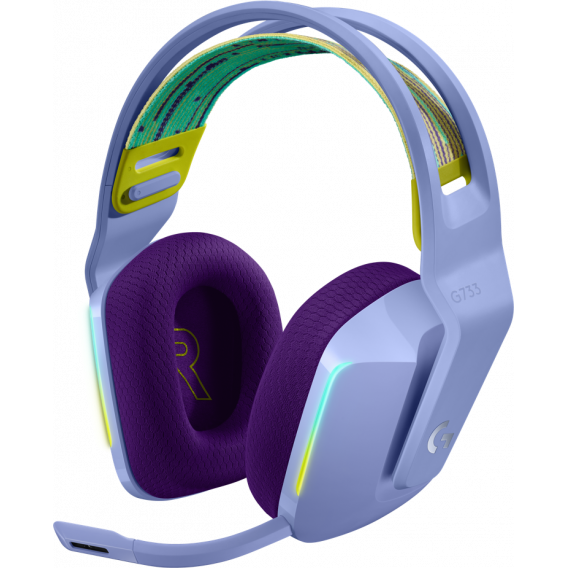 Гарнитура беспроводная игровая Logitech G733 LIGHTSPEED Wireless RGB Gaming Headset - LILAC - 2.4GHZ - N/A - EMEA (M/N: A00125 / A-00080)