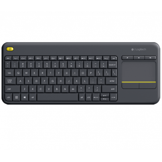 Клавиатура беспроводная Logitech K400 Plus (DARK, с сенсорной панелью, приемник Unifying, 2 батареи типа AA) (M/N: Y-R0055 / C-U0008)