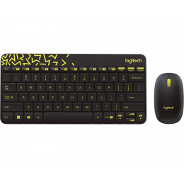 Комплект беспроводной Logitech MK240 Nano Black/Yellow (клавиатура+мышь) (M/N: M-R0041 / Y-R0036 / C-U0010)