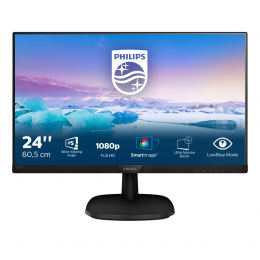 Монитор LCD 23.8'' [16:9] 1920х1080(FHD) IPS, nonGLARE, 75 Hz, 250 cd/m2, H178°/V178°, 1000:1, 10М:1, 16.7M, 4ms, VGA, DVI, HDMI, Tilt, 3Y, Black