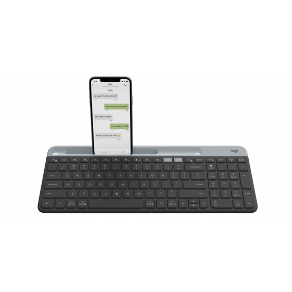 Клавиатура беспроводная Logitech K580 (GRAPHITE, Slim Multi-Device, Bluetooth, Logitech Unifying™, 2 батареи типа AAА) (M/N: YR0074 / C-U0007)