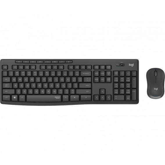 Комплект беспроводной Logitech MK295 с поддержкой SilentTouch (клавиатура+мышь, GRAPHITE, RUS, 2.4GHz) (M/N: Y-R0042 / MR0085 / C-U0010)