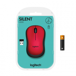 Мышь беспроводная Logitech M220 Silent Red (красная