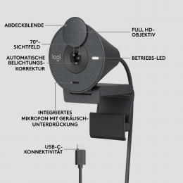 Веб-камера Logitech Brio 300 Graphite (Full HD