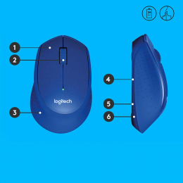 Мышь беспроводная Logitech M330 Silent Plus Blue (синяя