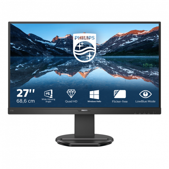 Монитор LCD 27'' [16:9] 2560х1440(WQHD) IPS, nonGLARE, 75 Hz, 350 cd/m2, H178°/V178°, 1000:1, 50М:1, 16.7M, 4ms, HDMI, DP, USB-C, USB-Hub, Height adj, Pivot, Tilt, Swivel, Speakers, 3Y, Black