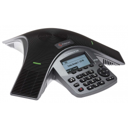 SoundStation IP 5000 conference phone with factory disabled media encryption. 802.3af Power over Ethernet. Includes 7.6 meter Ethernet cable.