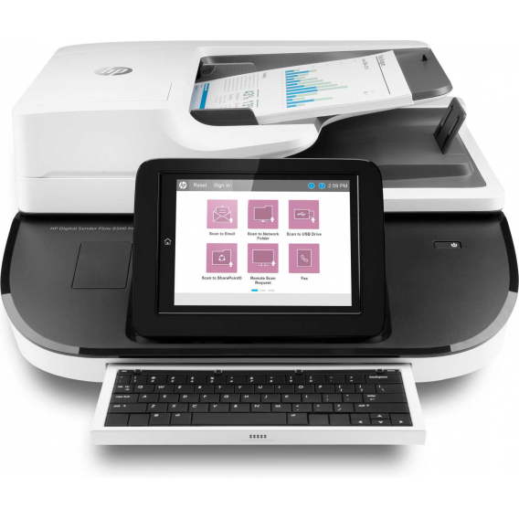 Сканер HP Digital Sender Flow 8500 Fn2 Scanner (A4), 600 dpi, 24 bit, ADF (150 pages), 100/100 ppm, USB, Duty cycle 10 000 pages