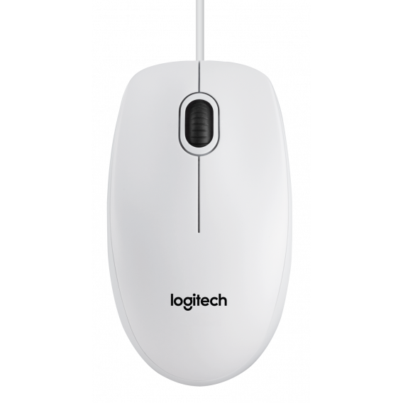 Мышь Logitech B100 White (белая, оптическая 800dpi, USB, 1.8м) (M/N: M-U0026)