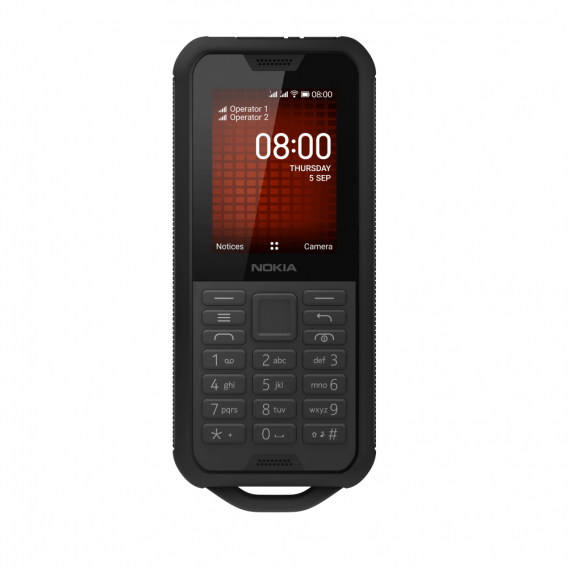 800 DS TA-1186 BLACK, 2.4'' 320x240, 512 МБ, 4GB, up to 32GB flash, 2Mpix, 2 Sim, 2G, 3G, LTE, BT v4.1, Wi-Fi, GPS, Micro-USB, 2100mAh, KaiOS, 161g, 145,4 ммx62,1 ммx16,11 мм, Предусмотренная защита от воды и пыли (IP68)