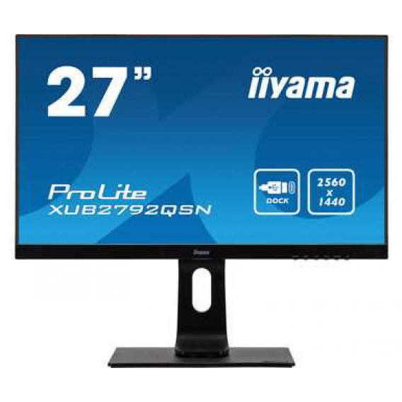 Монитор LCD 27'' [16:9] 2560х1440(WQHD) IPS, nonGLARE, 350cd/m2, H178°/V178°, 1000:1, 80M:1, 1,07 миллиардов цветов, 4ms, VGA, HDMI, DP, USB-Hub, Height adj, Pivot, Tilt, Swivel, Speakers, 3Y, Black