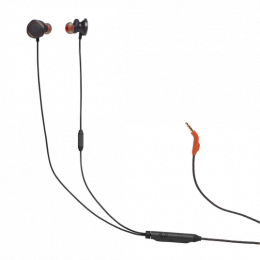 Проводная внутриканальная гарнитура с ползунковым регулятором громкости и кнопкой выключения микрофона JBL Quantum 50 черная