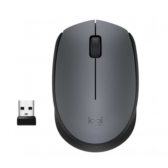 Мышь беспроводная Logitech M170 Grey (серая, оптическая, 1000dpi, 2.4 GHz/USB-ресивер) (M/N: M-R0060 / C-U0010)