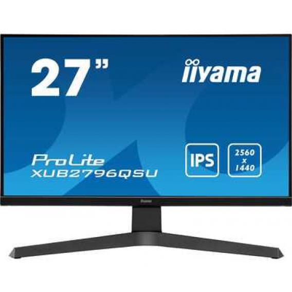 Монитор LCD 27'' [16:9] 2560х1440(WQHD) IPS, nonGLARE, 250cd/m2, H178°/V178°, 1000:1, 80M:1, 16,7 миллионов цветов, 1ms, VGA, HDMI, DP, USB-Hub, Height adj, Pivot, Tilt, Swivel, Speakers, Swivel, 3Y, Black