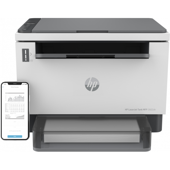 МФУ HP 2R3F0A LaserJet Tank MFP 2602dn Printer (A4) , Printer/Scanner/Copier, 600 dpi, 22 ppm, 64 MB, 500 MHz, 250 pages tray, USB+Ethernet, Duty 25K pages