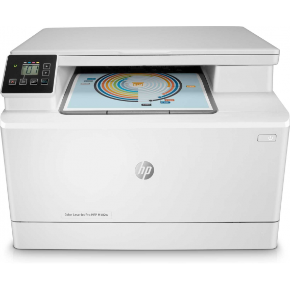 МФУ HP 7KW54A Color LaserJet Pro MFP M182n Printer (A4) Printer/Scanner/Copier, 600 dpi, 800 MHz, 16 ppm, 256 MB DDR, 128 MB Flash, tray 150 pages, USB+Ethernet, Duty cycle 30000 pages