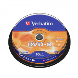 Диск DVD-R Verbatim (43523) 4.7GB 10штук Незаписанный