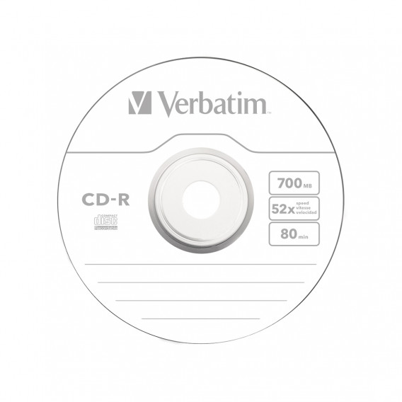 Диск CD-R Verbatim (43351) 700MB 50штук Незаписанный