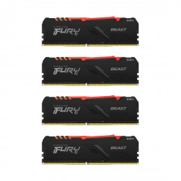 Комплект модулей памяти Kingston FURY Beast RGB KF436C18BBAK4/128 DDR4 128GB (Kit 4x32GB) 3600MHz