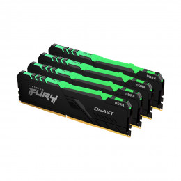 Комплект модулей памяти Kingston FURY Beast Black RGB KF426C16BBAK4/32 DDR4 32GB (Kit 4x8GB) 2666MHz