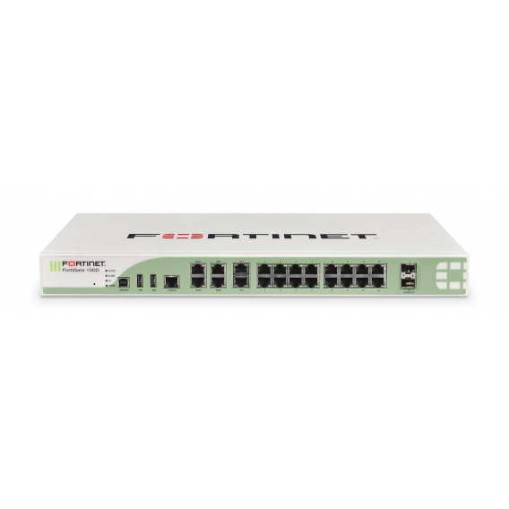 20 x GE RJ45 ports (including 1 x DMZ port, 1 x Mgmt port, 2 x HA port, 16 x internal switch ports), 2 x shared media pairs (including 2 x GE RJ45, 2 x GE SFP slots), 32GB onboard storage. Max managed FortiAPs (Total / Tunnel) 64 / 32