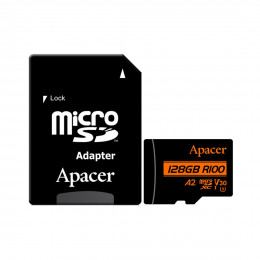 Карта памяти Apacer AP128GMCSX10U8-R 128GB с адаптером SD