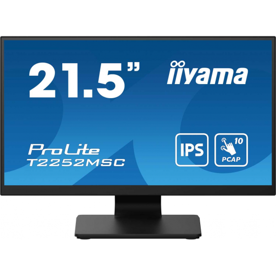 Монитор LCD 21.5'' 16:9 1920х1080(FHD) IPS, TOUCH, 80 Hz, 225 cd/m, 1000:1, 5ms, HDMI, DP, USB-Hub, Tilt, Speakers, 3Y, Black