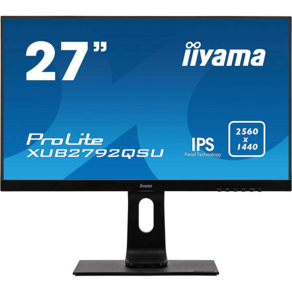 Монитор LCD 27'' [16:9] 2560х1440(WQHD) IPS, nonGLARE, 75 Гц, 350cd/m2, H178°/V178°, 1000:1, 5M:1, 1.07B, 5ms, DVI, HDMI, DP, USB-Hub, Height adj, Pivot, Tilt, Swivel, Speakers, Swivel, 3Y, Black