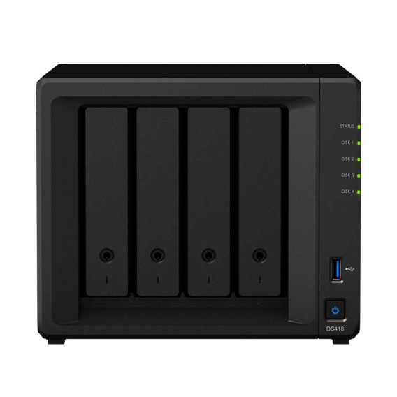 Сетевой RAID-накопитель, Synology DS418 4xHDD NAS-сервер для дома и бизнеса