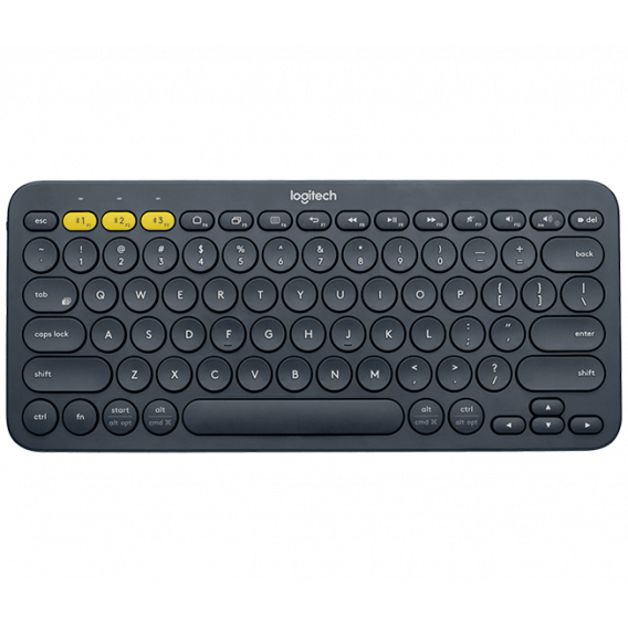 Клавиатура беспроводная Logitech K380 (DARK GREY, Multi-Device, Bluetooth Classic (3.0), 2 батарейки типа ААА) (M/N: Y-R0056)