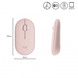 Мышь беспроводная Logitech Pebble M350 Rose (M/N: MR0075 / C-U0010)